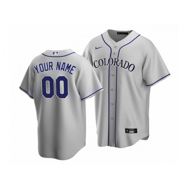 Colorado Rockies #00 Gray Cool Base Custom Jersey