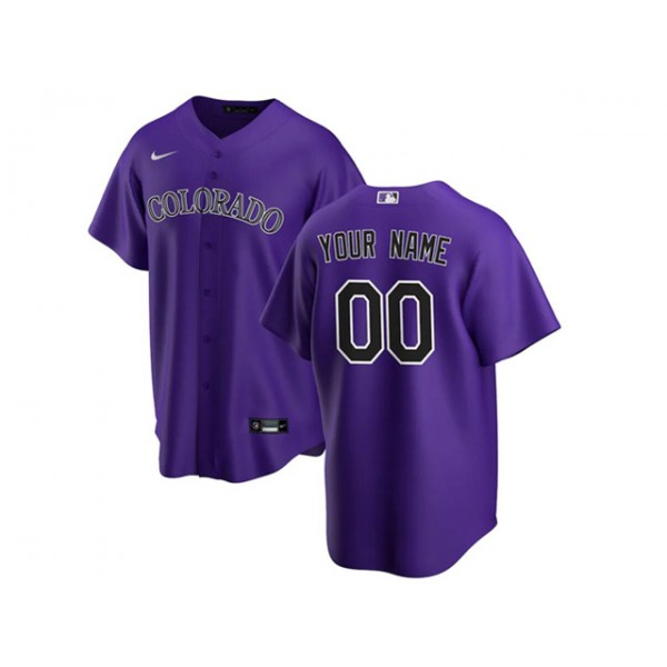 Colorado Rockies #00 Purple Cool Base Custom Jersey