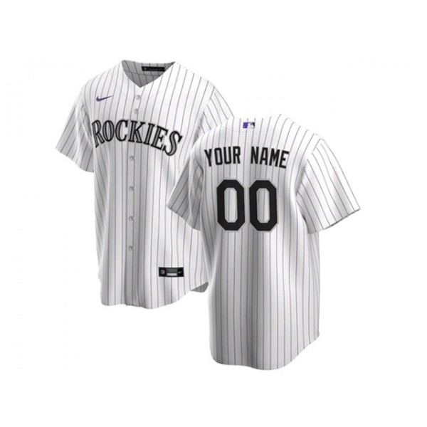 Colorado Rockies #00 White Cool Base Custom Jersey