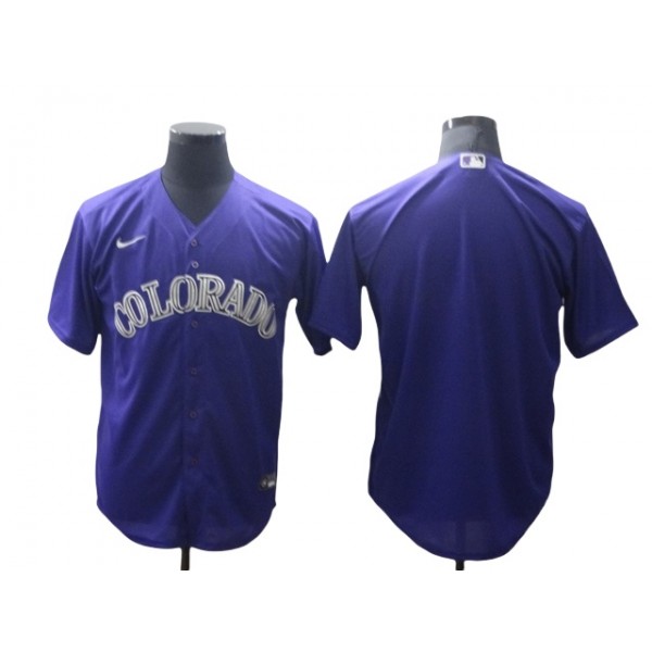 Colorado Rockies Blank Purple Cool Base Jersey