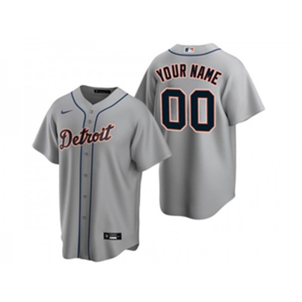 Detroit Tigers #00 Gray Cool Base Custom Jersey