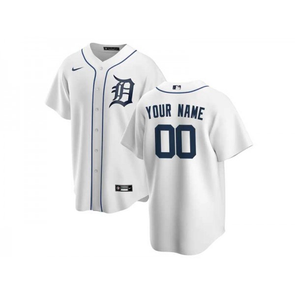 Detroit Tigers #00 White Cool Base Custom Jersey