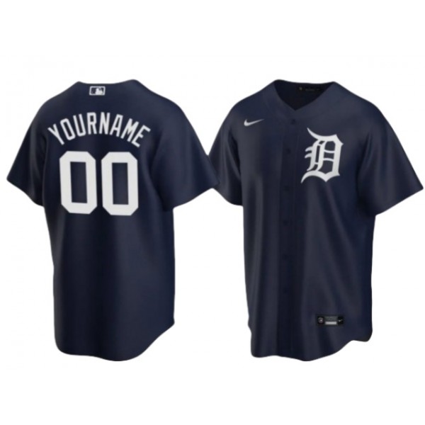 Detroit Tigers #00 Navy Cool Base Custom Jersey