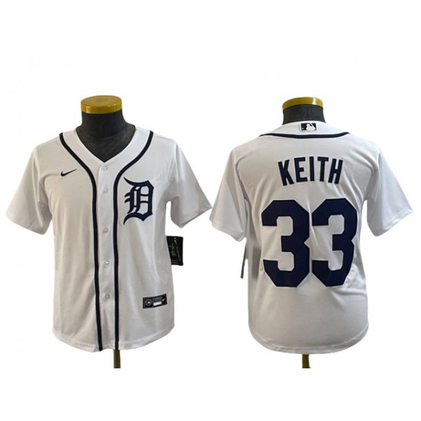 Detroit Tigers #33 Colt Keith Youth White Limited Jersey