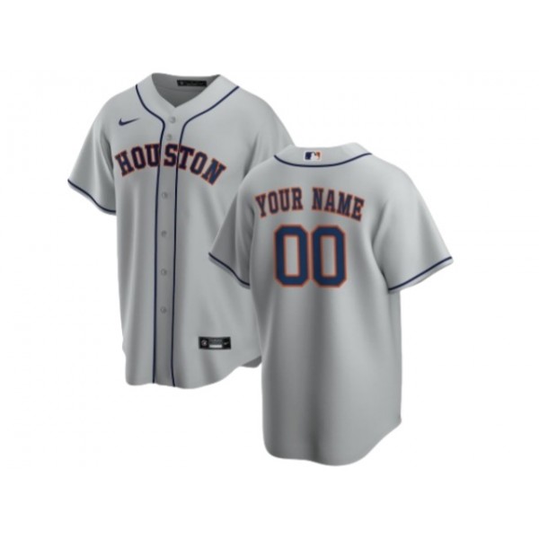 Houston Astros #00 Gray Cool Base Custom Jersey