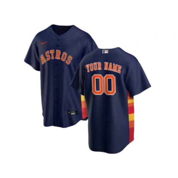 Houston Astros #00 Navy Cool Base Custom Jersey