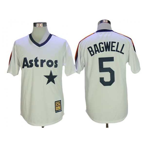 Houston Astros #5 Jeff Bagwell White Cooperstown Collection Cool Base Jersey