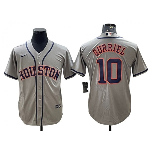 Houston Astros #10 Yuli Gurriel Gray Cool Base Jersey