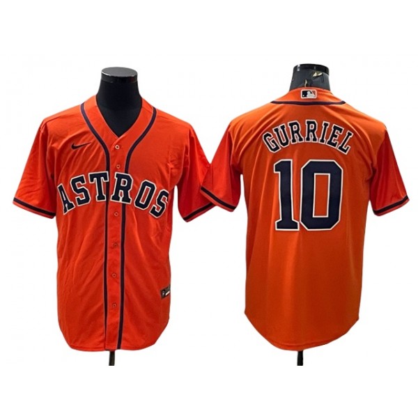 Houston Astros #10 Yuli Gurriel Orange Cool Base Jersey