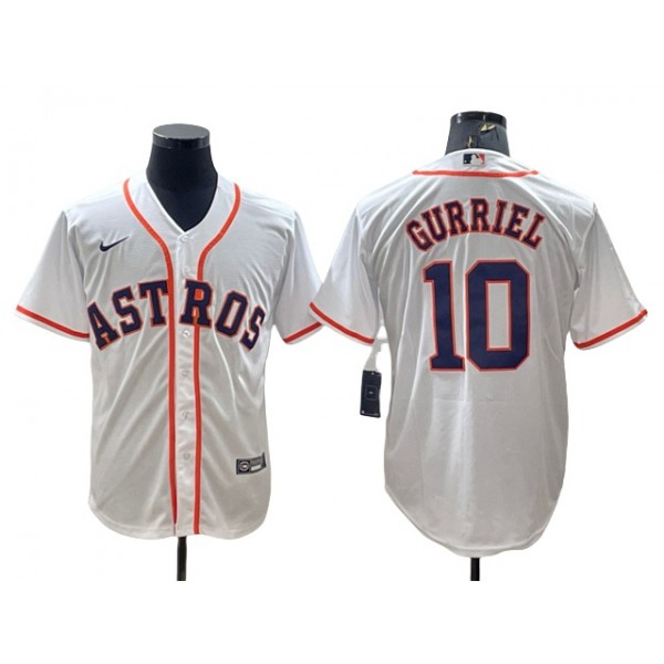 Houston Astros #10 Yuli Gurriel White Cool Base Jersey