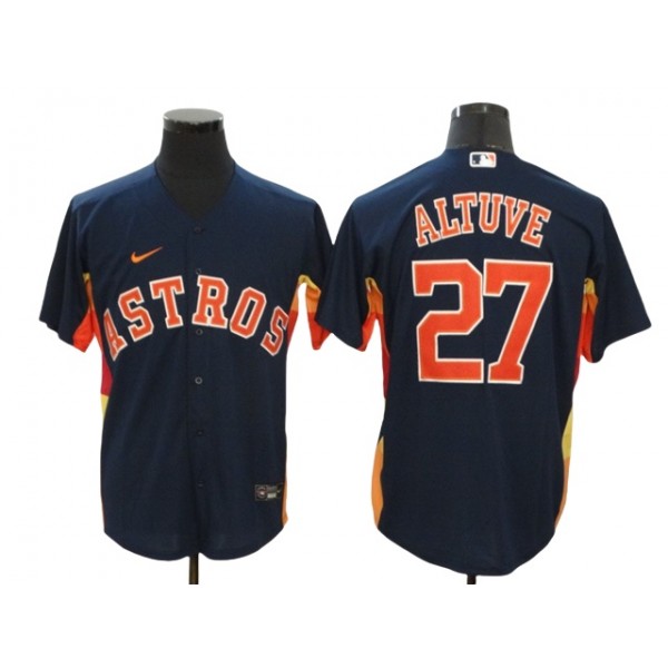 Houston Astros #27 Jose Altuve Navy Alternate Cool Base Jersey