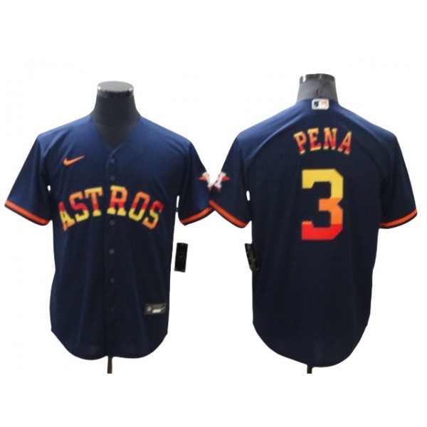 Houston Astros #3 Jeremy Pena Navy/Rainbow Cool Base Jersey