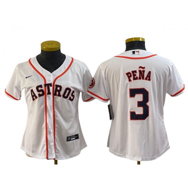 Houston Astros #3 Jeremy Pena Women's White Cool Base Jersey