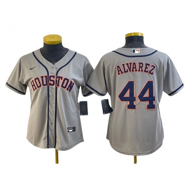 Houston Astros #44 Yordan Alvarez Women's Gray Cool Base Jersey