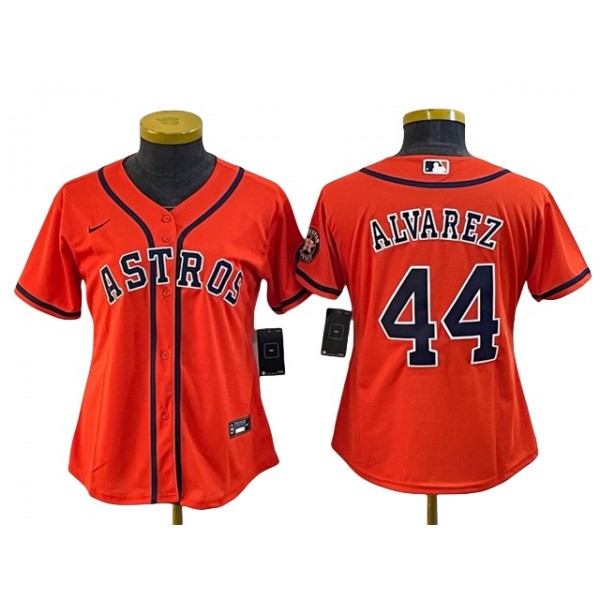 Houston Astros #44 Yordan Alvarez Women's Orange Cool Base Jersey