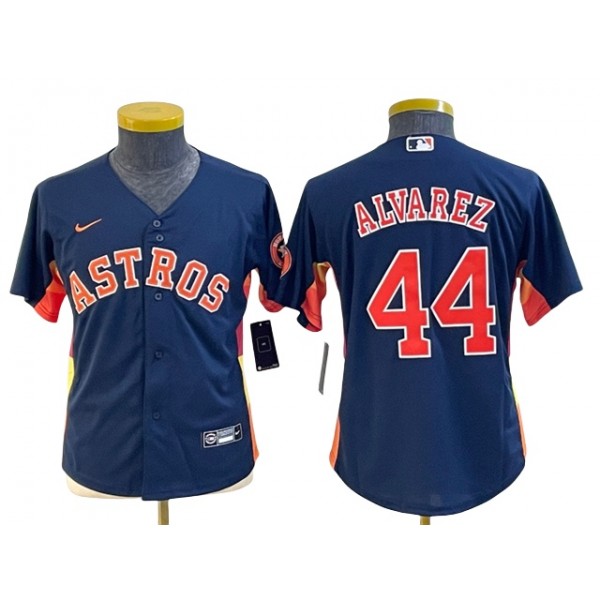 Houston Astros #44 Yordan Alvarez Youth Navy Cool Base Jersey