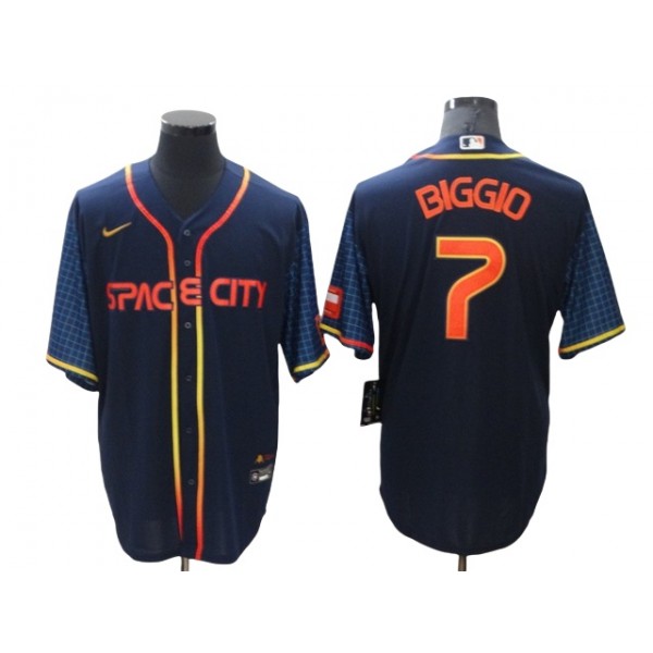 Houston Astros #7 Craig Biggio Navy 2022 City Connect Cool Base Jersey