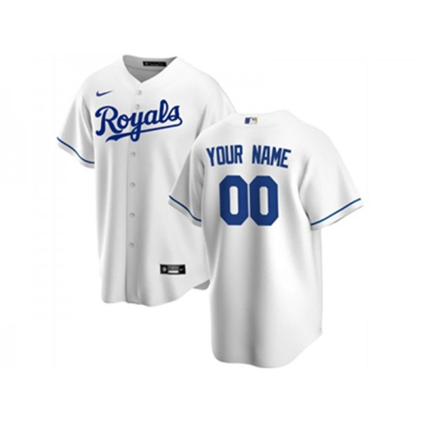 Kansas City Royals #00 White Cool Base Custom Jersey