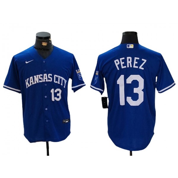 Kansas City Royals #13 Salvador Perez Royal Blue Limited Jersey