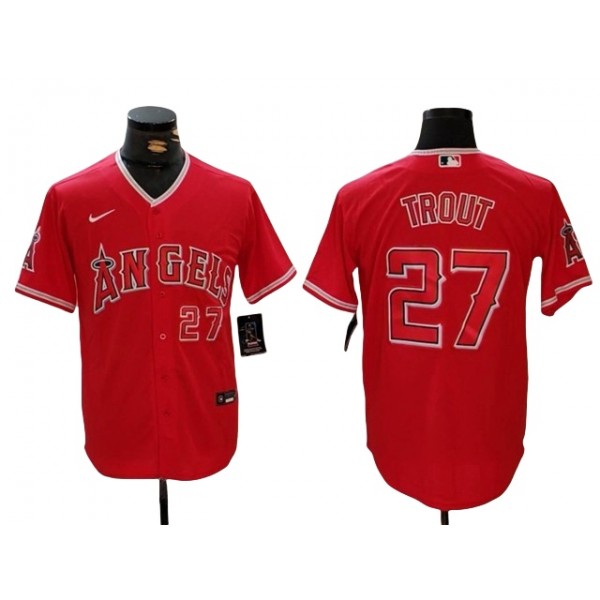 Los Angeles Angels #27 Mike Trout Red Limited Jersey