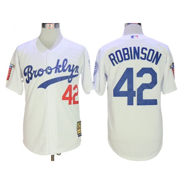 Los Angeles Dodgers #42 Jackie Robinson White Cooperstown Collection Cool Base Jersey