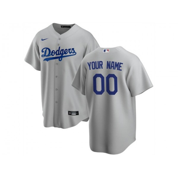 Los Angeles Dodgers #00 Gray Cool Base Custom Jersey