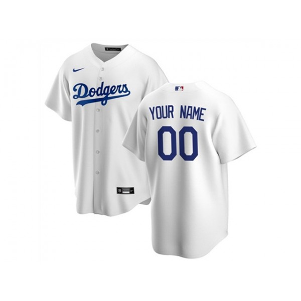 Los Angeles Dodgers #00 White Cool Base Custom Jersey