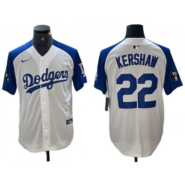 Los Angeles Dodgers #22 Clayton Kershaw White Fashion Jersey