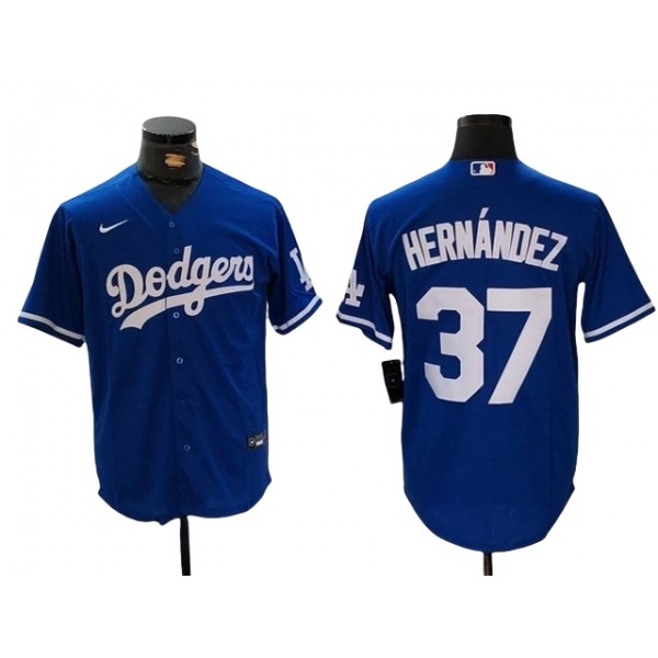 Los Angeles Dodgers #37 Teoscar Hernandez Royal Blue Jersey