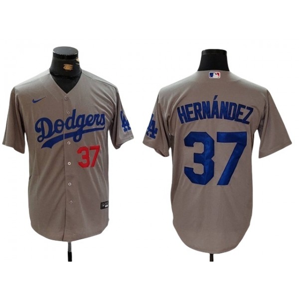 Los Angeles Dodgers #37 Teoscar Hernandez Alternate Gray Limited Jersey