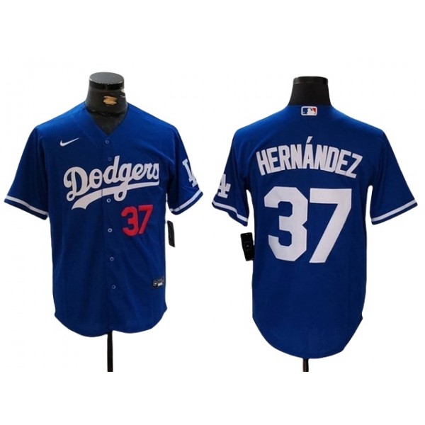 Los Angeles Dodgers #37 Teoscar Hernandez Royal Blue Limited Jersey