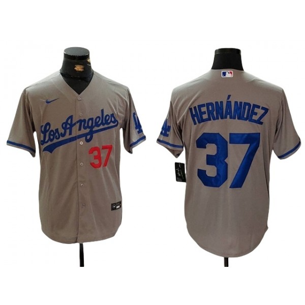 Los Angeles Dodgers #37 Teoscar Hernandez Gray Limited Jersey