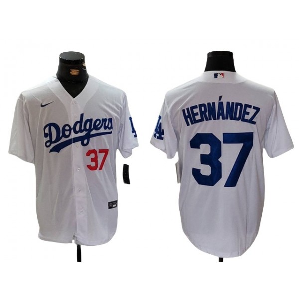 Los Angeles Dodgers #37 Teoscar Hernandez White Limited Jersey