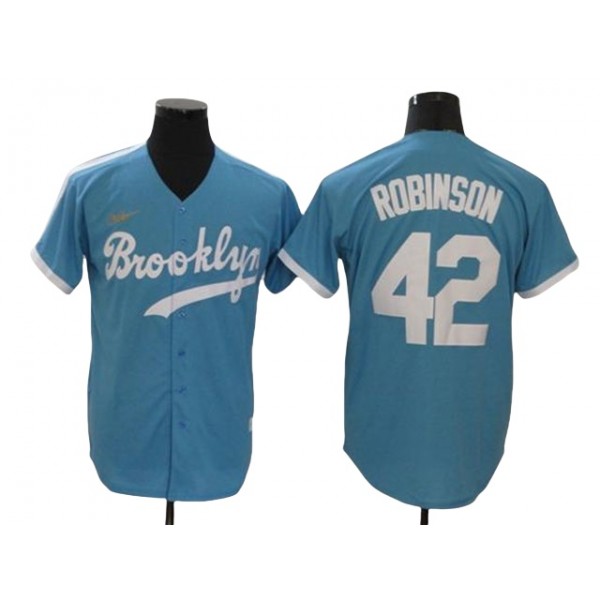 Los Angeles Dodgers #42 Jackie Robinson Light Blue Cooperstown Collection Jersey