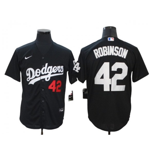 Los Angeles Dodgers #42 Jackie Robinson Black Turn Back The Clock Jersey