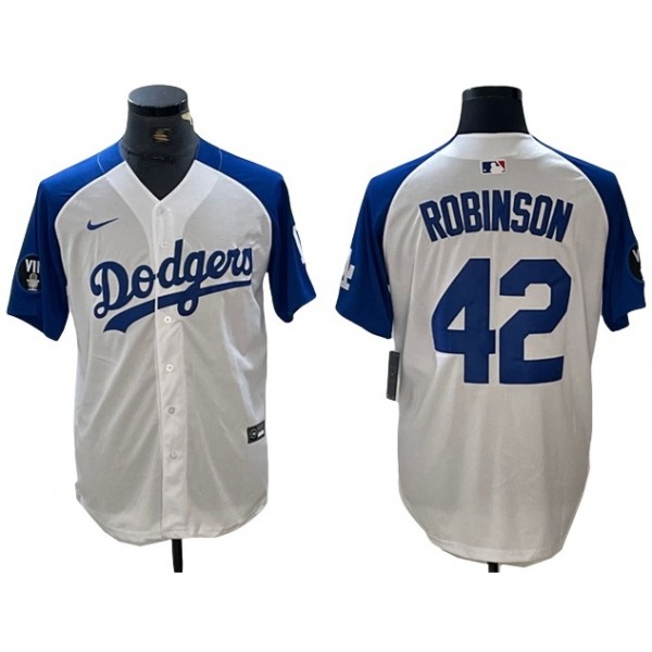 Los Angeles Dodgers #42 Jackie Robinson White Fashion Jersey