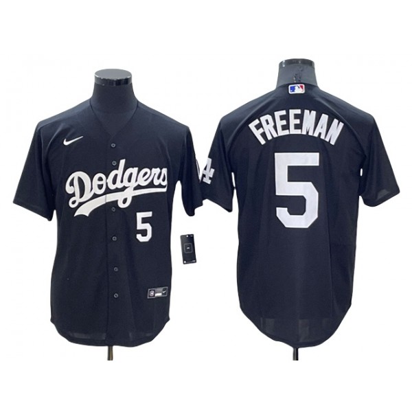 Los Angeles Dodgers #5 Freddie Freeman Black Turn Back The Clock Jersey