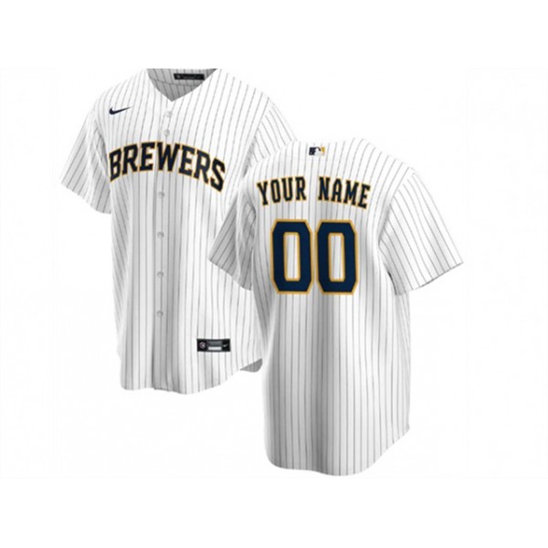 Milwaukee Brewers #00 White Cool Base Custom Jersey