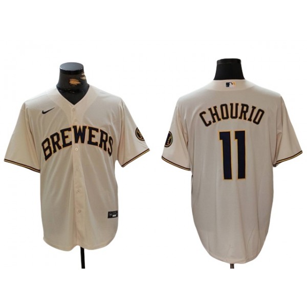 Milwaukee Brewers #11 Jackson Chourio Cream Limited Jersey