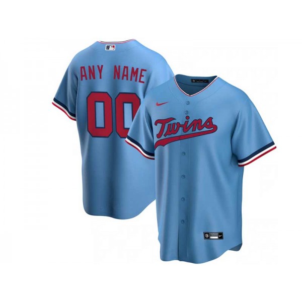 Minnesota Twins #00 Light Blue Cool Base Custom Jersey