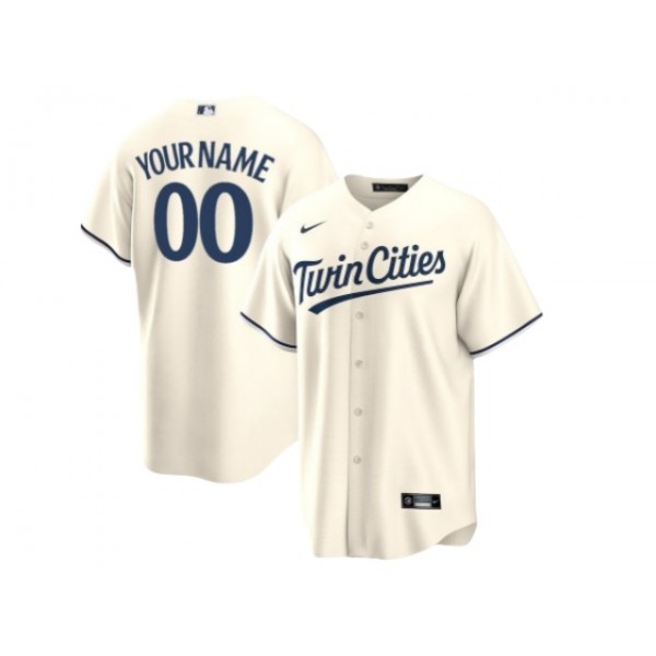 Minnesota Twins #00 Cream Cool Base Custom Jersey