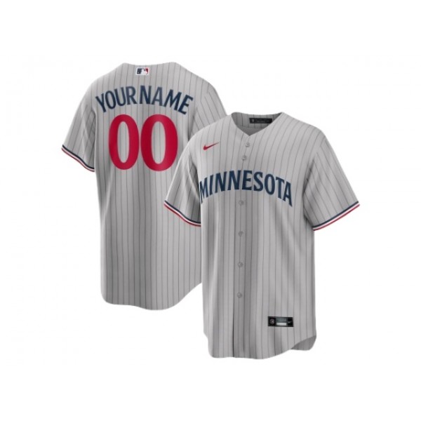 Minnesota Twins #00 Gray Cool Base Custom Jersey