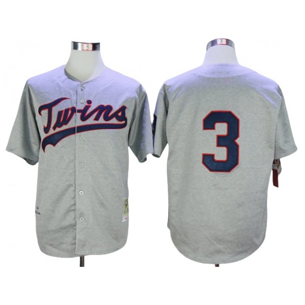 Minnesota Twins #3 Harmon Killebrew Gray 1969 Throwback Jersey