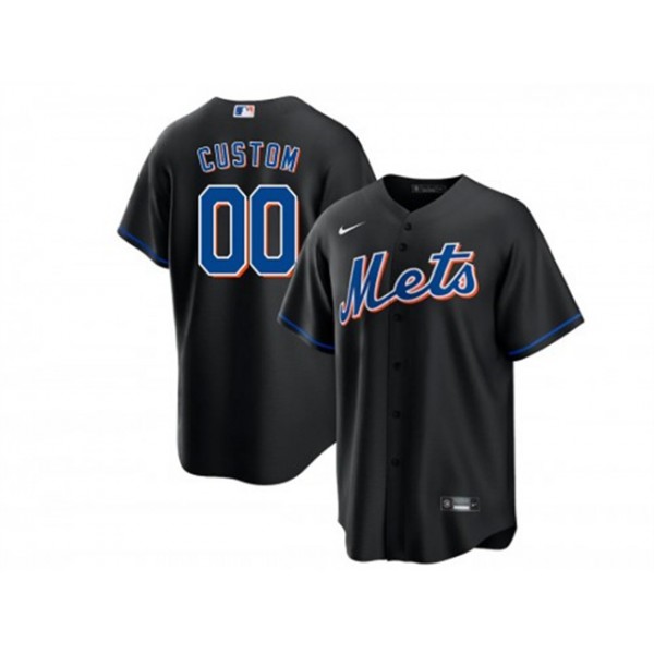 New York Mets #00 Black Cool Base Custom Jersey