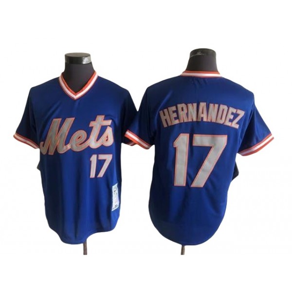 New York Mets #17 Keith Hernandez 1983 Blue Throwback Jersey