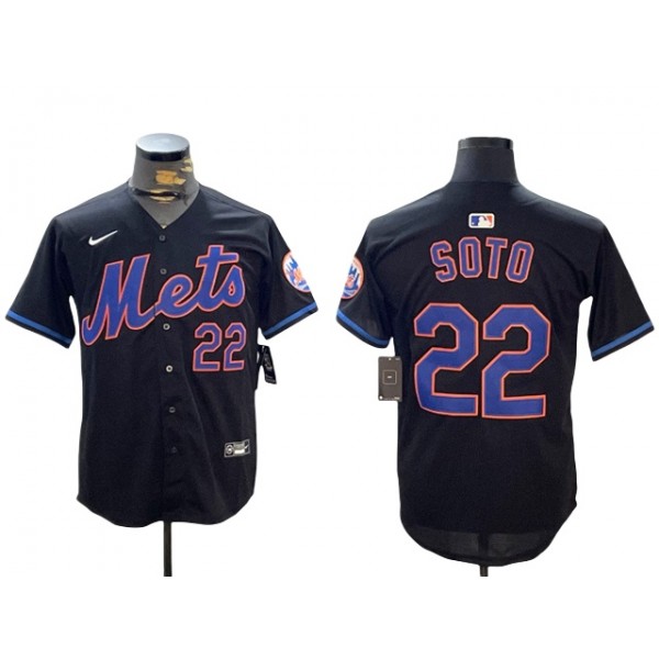 New York Mets #22 Juan Soto Black Limited Jersey