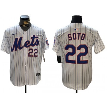 New York Mets #22 Juan Soto Home White Limited Jersey