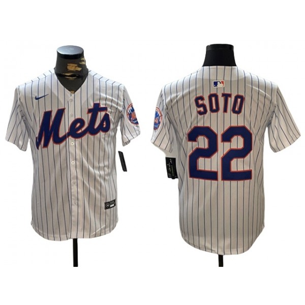 New York Mets #22 Juan Soto White Cool Base Jersey