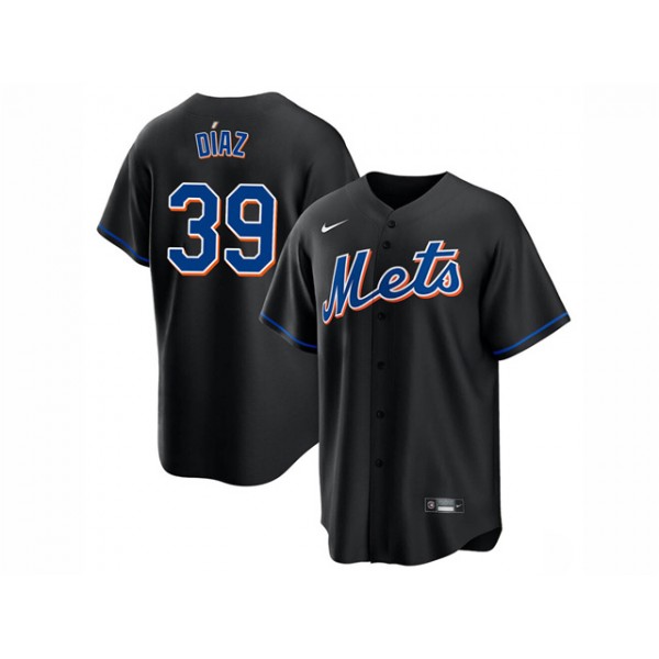 New York Mets #39 Edwin Díaz Black Cool Base Jersey