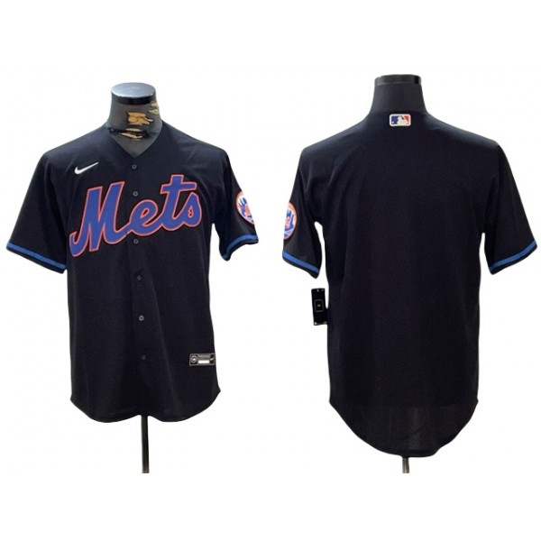 New York Mets Blank Alternate Black Cool Base Jersey